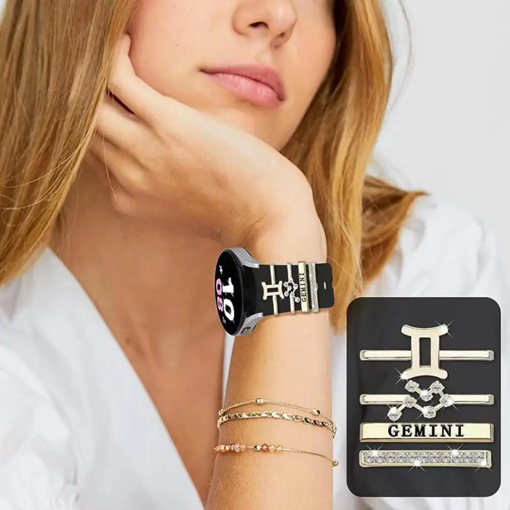 Metal Twelve Constellations Strap Accessories Decorative Ring Fashion Decorative Tool Watch Band Ornament for Apple Watch Band