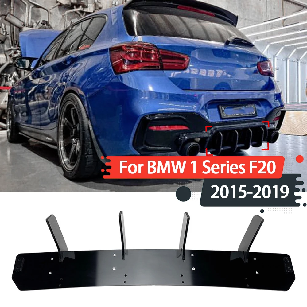 

Car Rear Spoiler Shark Fin Car Rear Bumper Lip 4-Fin Diffuser Canards Trims For BMW 1 Series F20 LCI M140i MP Style 2015-2019