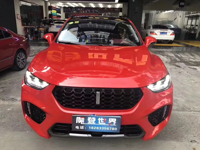 

High Glossy Candy Metallic Blood Red Vinyl Wrap Film Car Wrapping Foil Roll Adhesive Air Release Bubble