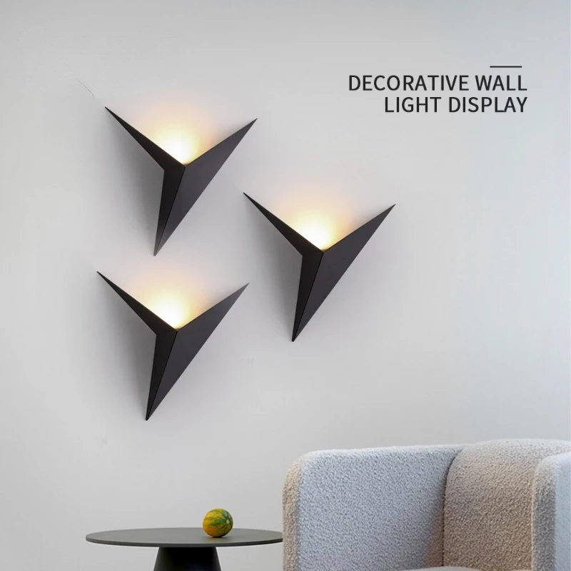 

Nordic Black Paper Crane Wall Lamp Iron Art Lamp Simple Personalized Modern Restaurant Living Room Bedroom Study Decoration Lamp