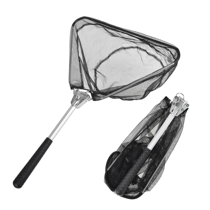 Foldable Triangle Fishing Net Aluminum Alloy Fish Landing Net Mini Fish Catching Landing Net Portable Fishing Accessories