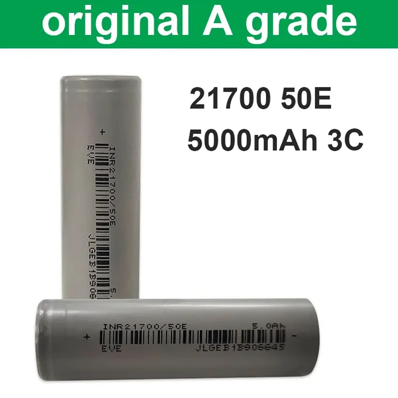 Original EVE 50E 21700 Battery 3.65V 5000mah 15A 3C Rechargeable li-ion Batteries Eve INR21700 Cells For Battery Packing