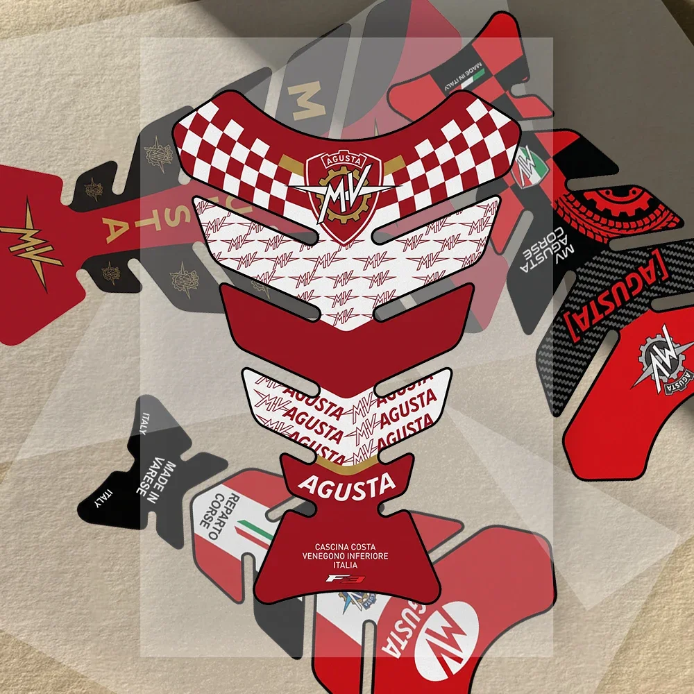 Decal Waterproof Motorcycle Gas Tank Sticker Vinyl Graphics Motorbike Decor Accessories For A-AGUSTA Flat Fishbone
