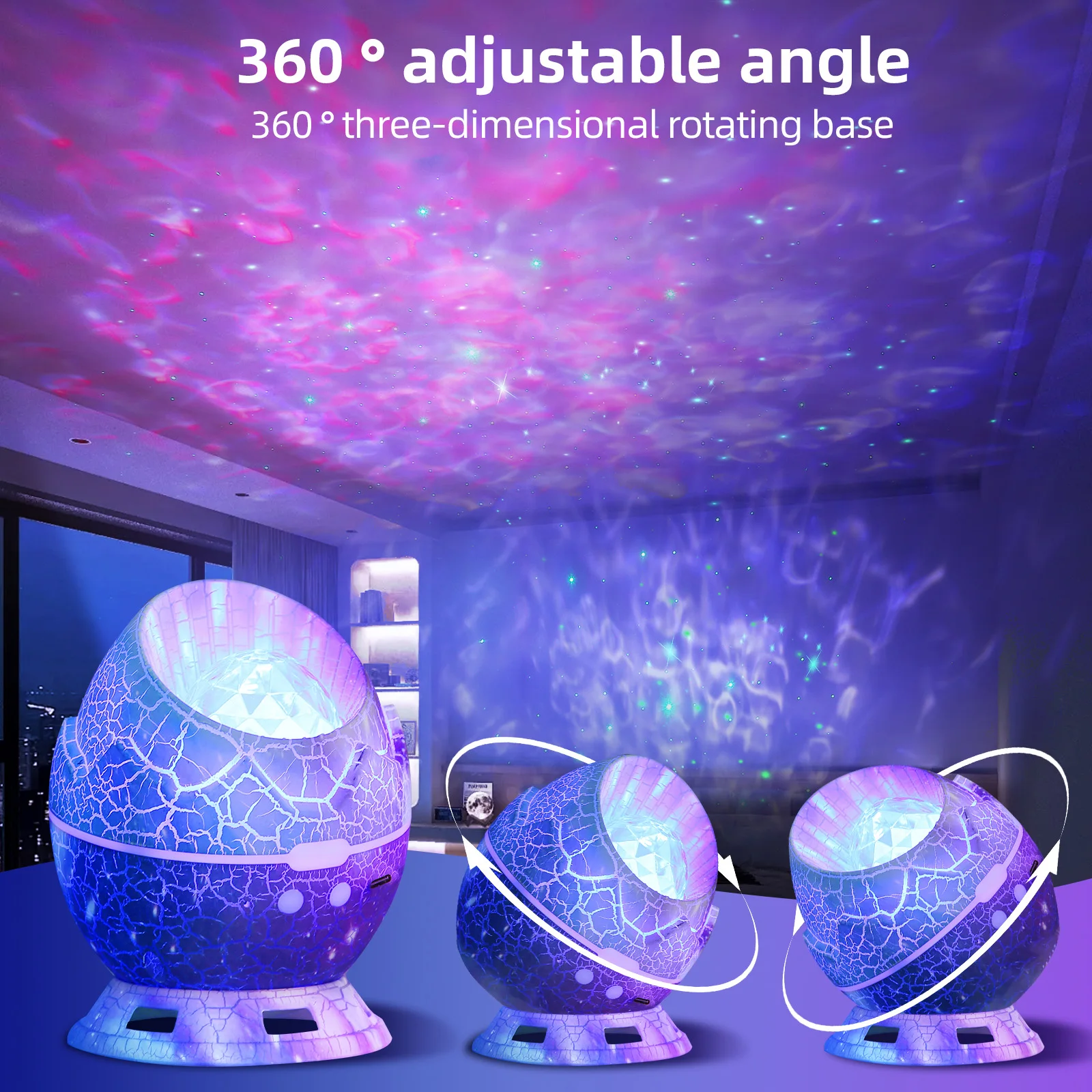 

1pc Charge Powered Dinosaur Egg Aurora Galaxy Star Space Projector Night Light with Remote Control for Bedroom Living Room Decor
