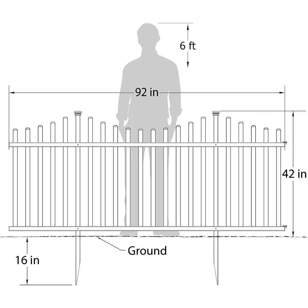 Manchester Fence Vinyl Kit, No Need to Dig Fence, 2 Pcs