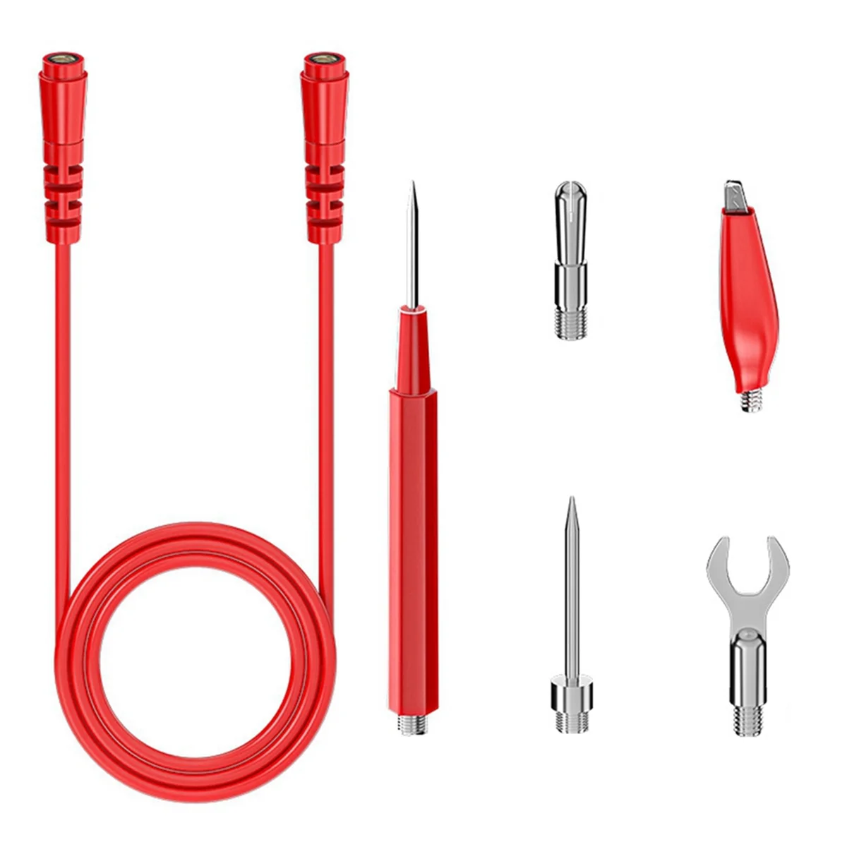 ABYC Kit de cables de prueba para multímetro, juego de cables de prueba de repuesto, pinzas de cocodrilo, tapones tipo banana, sondas de prueba, enchufes tipo banana para multímetro