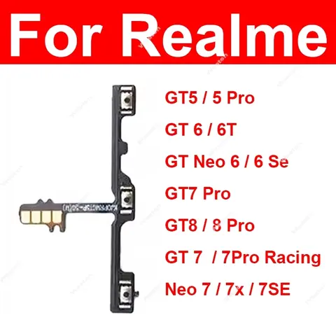 Power Volume Flex For Realme GT 5 GT5 GT 6 6T Neo 6 Se GT7 Racing GT8 Pro Neo 7 7x SE Power Volume Side Key Button Flex Cable