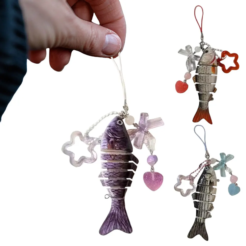 Fish Keychain Acrylic Lovely Jewelry Fish Star Keychain Lanyard Gift for Anglers