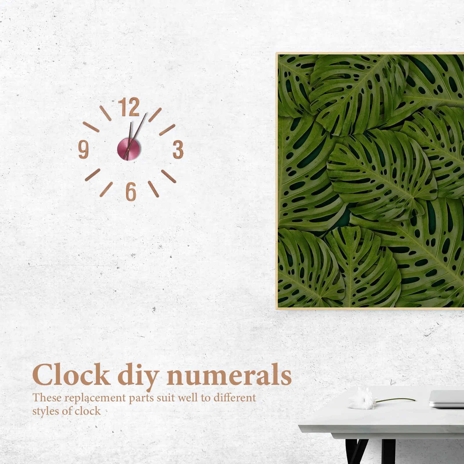 

1Set Practical Clock Number Replacement Kit for Living Room Bedroom Dining Room Clock Numbers Hands Replacement Parts