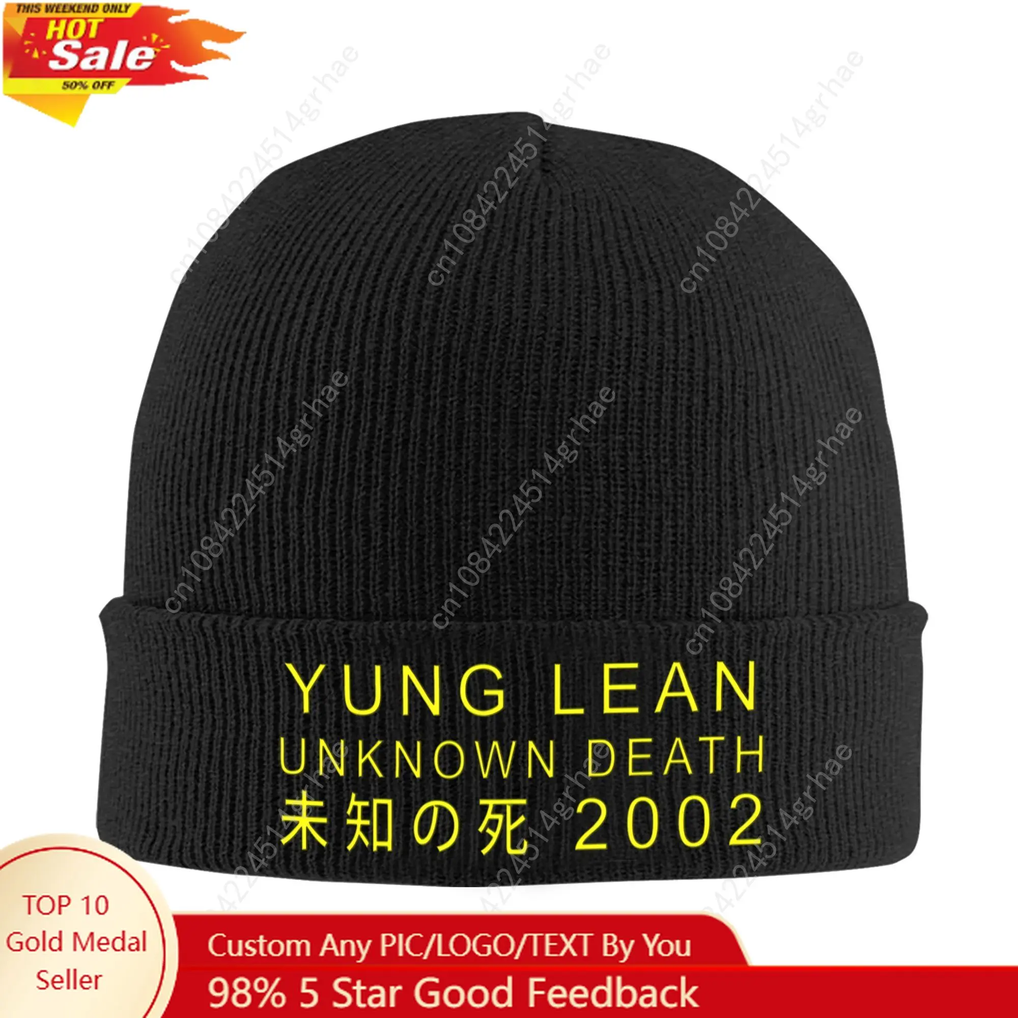 

Yung Lean Unknown Death 2002 Yellow Bonnet Hat Hip Hop Knitting Hats Men Women Unisex Winter Warm Skullies Beanies Caps