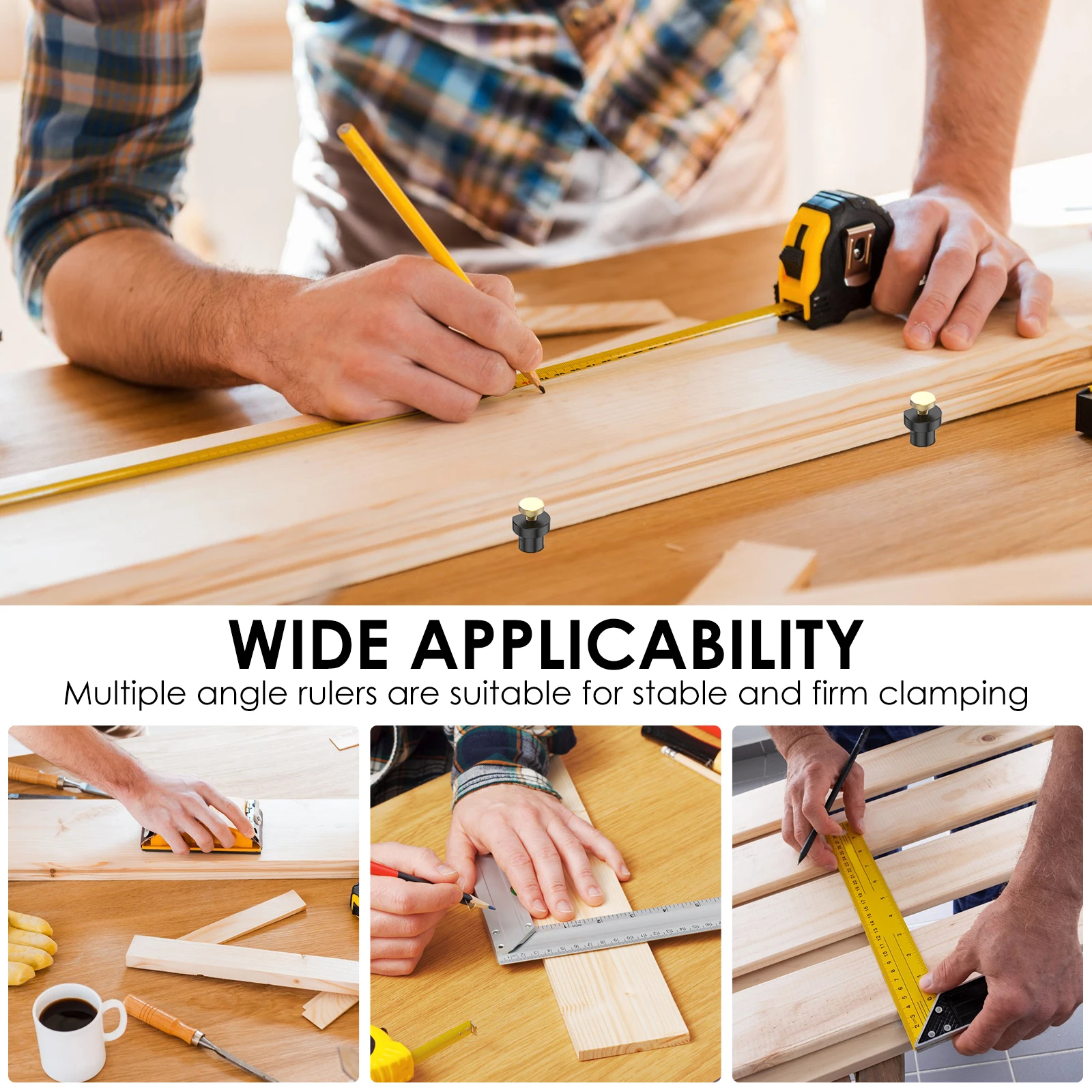 2PCS Bench Clamp Aluminum Alloy Bench Dog 3/4-Inch 19mm Woodworking Table Stop Workbench Dogs Stops for MFT Tables DIY Projects