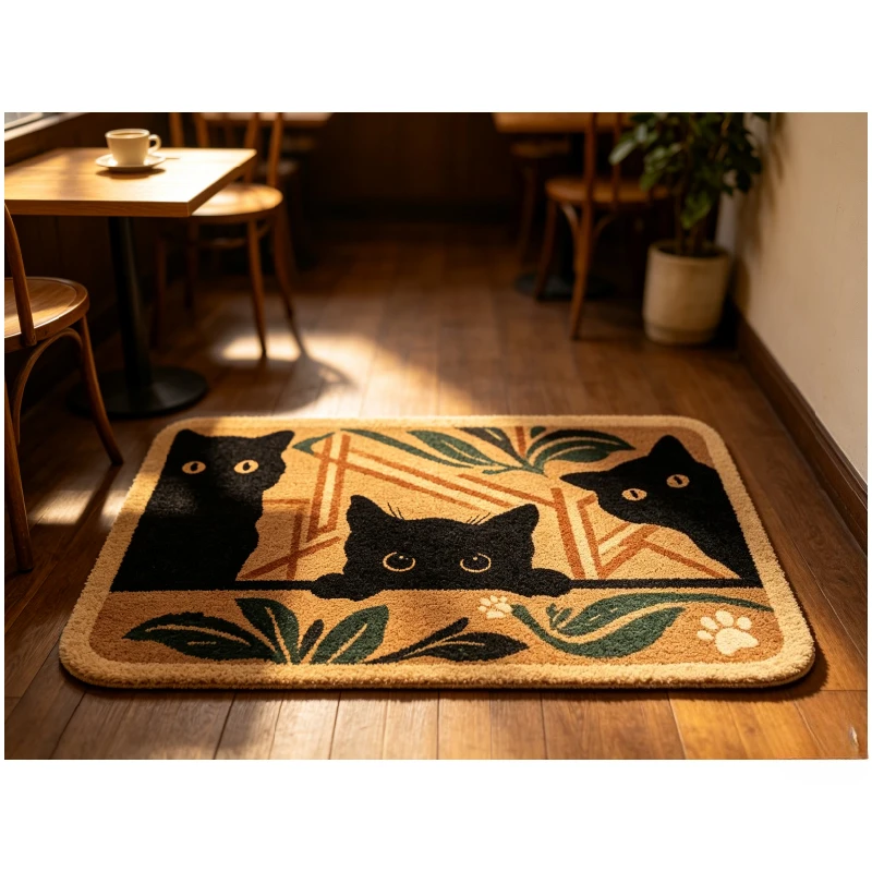 Cute Black Cat Paw Print Area  - Kids Outdoor Area ulasan dan harga
