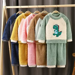 Children's New Winter Flannel Set For Boys and Girls Plush Insulation Home Clothing Children's Pajamas Children's Clothing