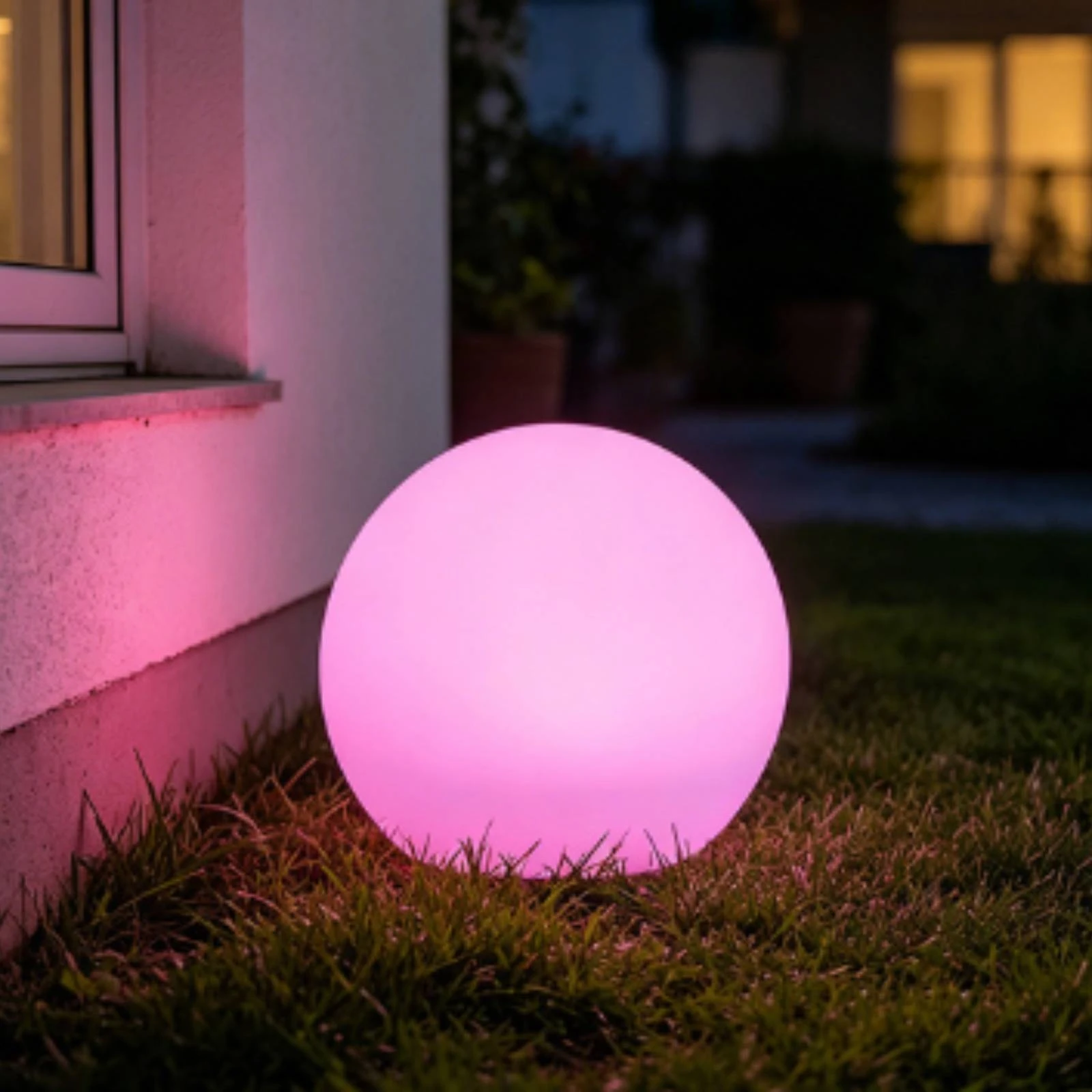 Globe Light with Ground Stake RGB Color-Changing Solar Globe Light Solar Garden Sphere Wireless Controller-Controlled for Lawn view 4