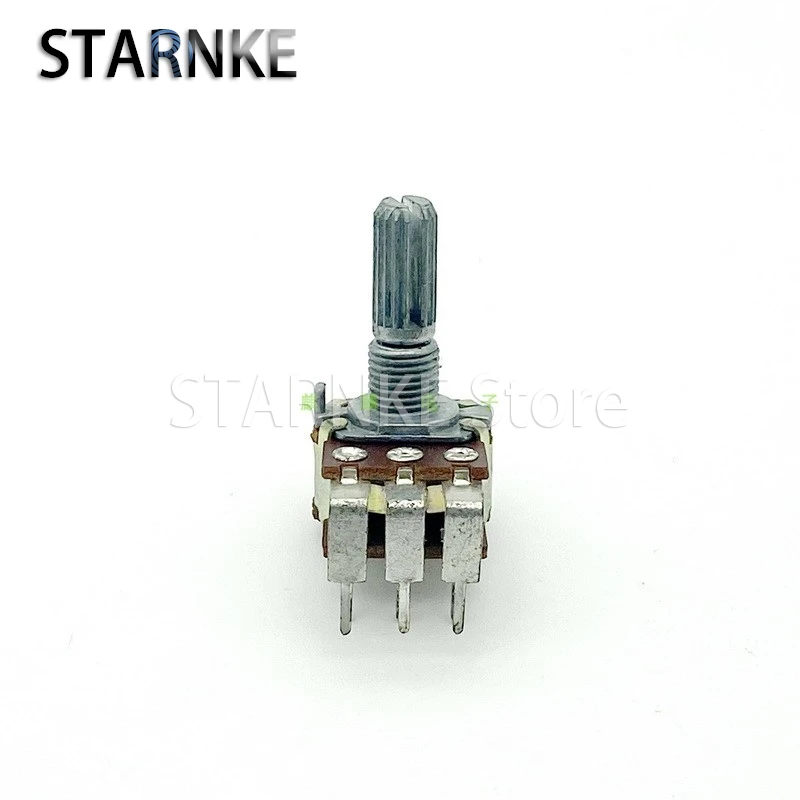 2PCS Vertical Bend Feet Double Row 6-Pin Adjustable Resistor Speaker Amplifier Audio Master Volume Potentiometer B100K