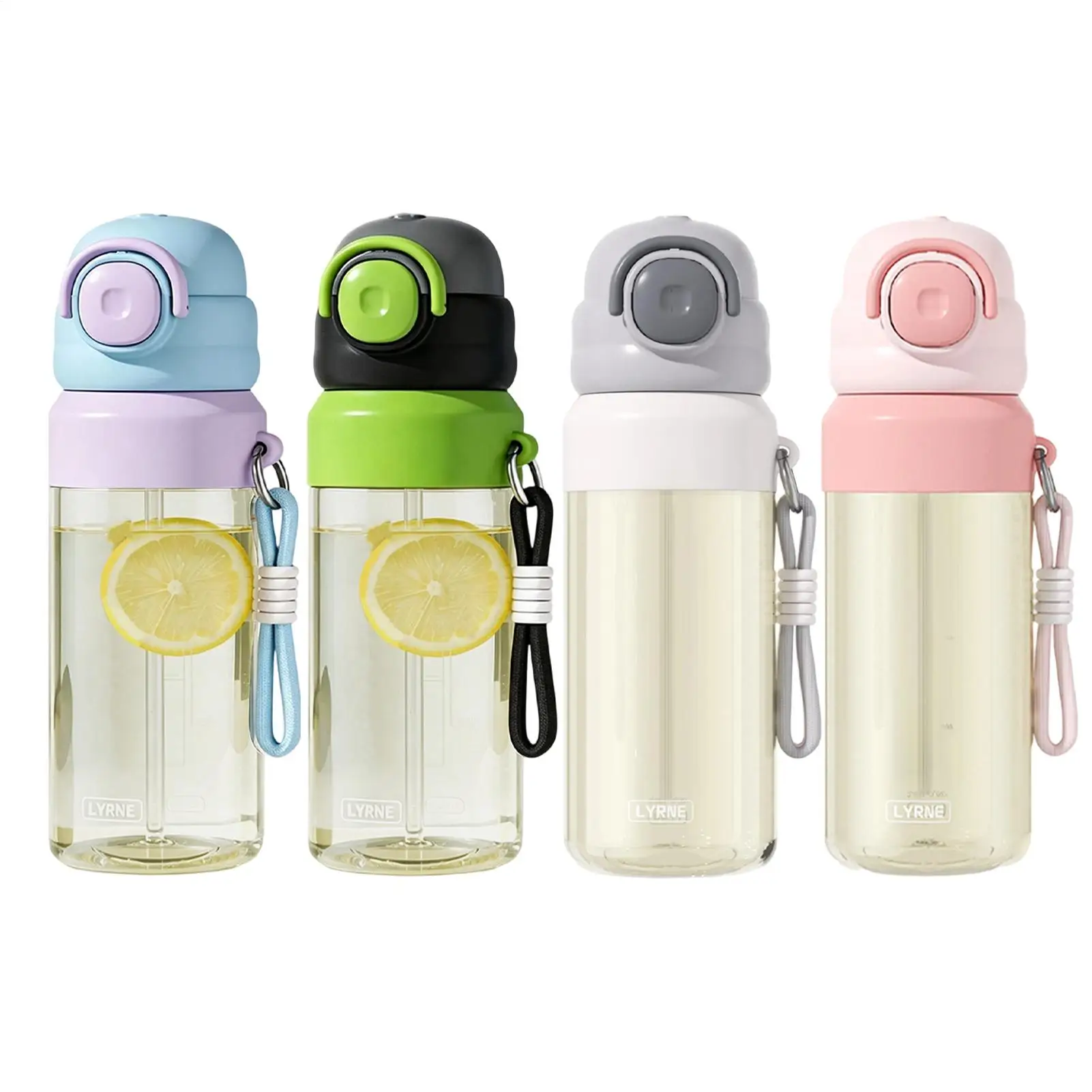 Outdoor Water Bottle Drop-Resistant Drinkware 790ml with Lanyard Water Misting Sports Bottle for Teens Students Men Fitness