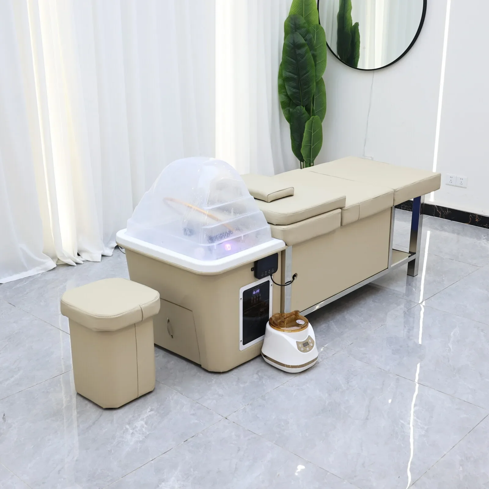 Heated Water Head Massage Shampoo Bed | SPA Water Cycle Therapy Table | Wholesale Salon Furniture