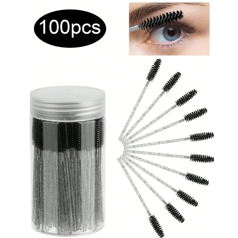 100 pezzi monouso pennelli per trucco in cristallo set di strumenti ciglia labbra micropennello mascara bacchette applicatore tampone strumenti per l'estensione delle ciglia