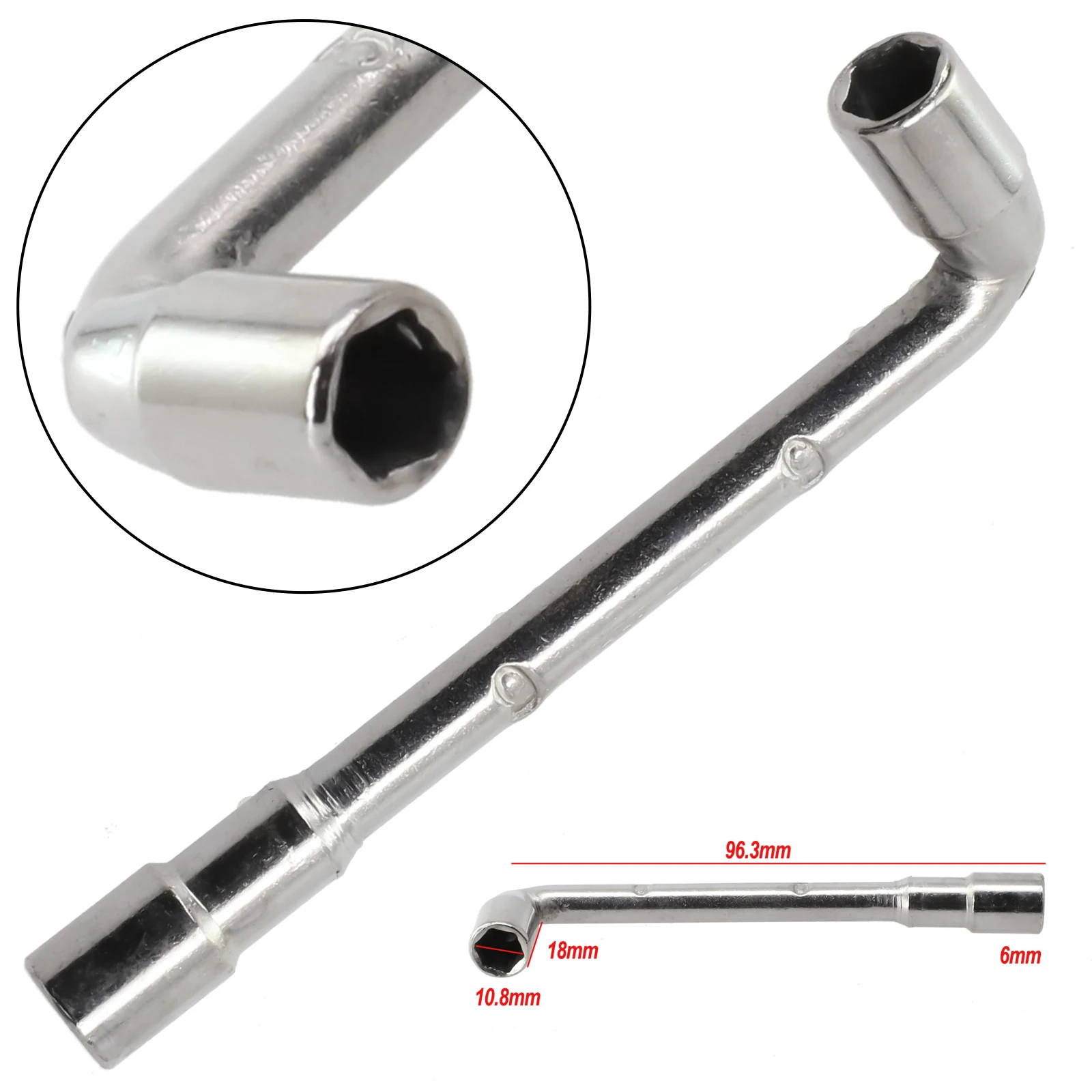 

High Quality Practical Attachment Socke Wrench L-shaped Hand Tool 97mm Hexagonal Maintenance Nozzles Repairing