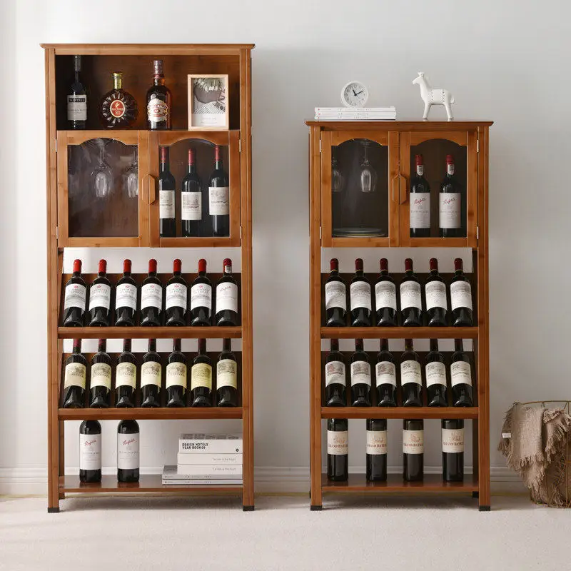 

Европейская винная стойка, бар, напольный винный шкаф, винно-красный, стеллаж для хранения из цельного дерева, стеллаж для хранения, стеклянный держатель