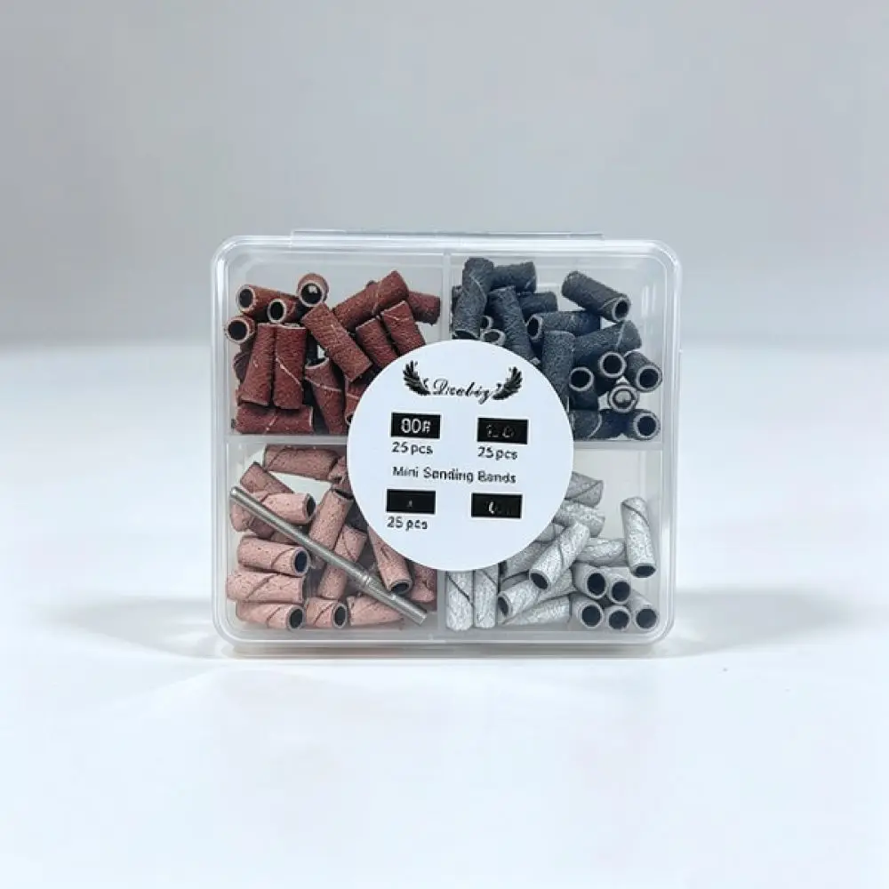 Nail Art Sanding Bands Case Transparent Organizer Box Professional Drill Bits Holder For Manicure Filing Equipment