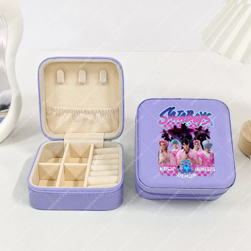 KPop شيطان الصيادين النساء صندوق تخزين المجوهرات أنيمي قلادة حلقة دبابيس سوار أقراط المنظم الحاويات هدايا عيد الميلاد 2026