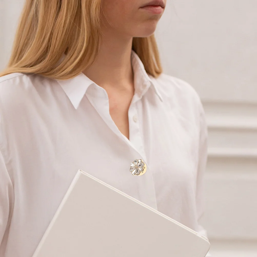 4Pcs Crystal Rhinestone Flower Cufflinks Elegant Jewelry for Shirts Dresses DIY Clothing Accessories Shirt Button Covers