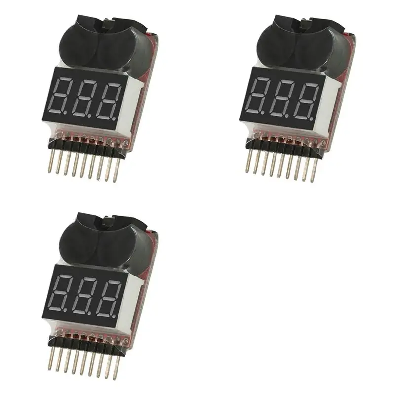 3X BBX1-8S 1-8S 2IN1 Lipo Battery Voltage Tester/Battery Voltage Checker Dual Speaker,Without Case