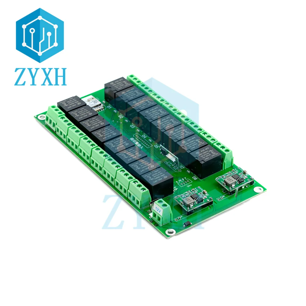 Tuya 16 Channel WiFi/Zigbee Relay Switch Module DC 7-27V AC 85-250V Wireless Smart Home Remote Control Switch with RF 433MHZ