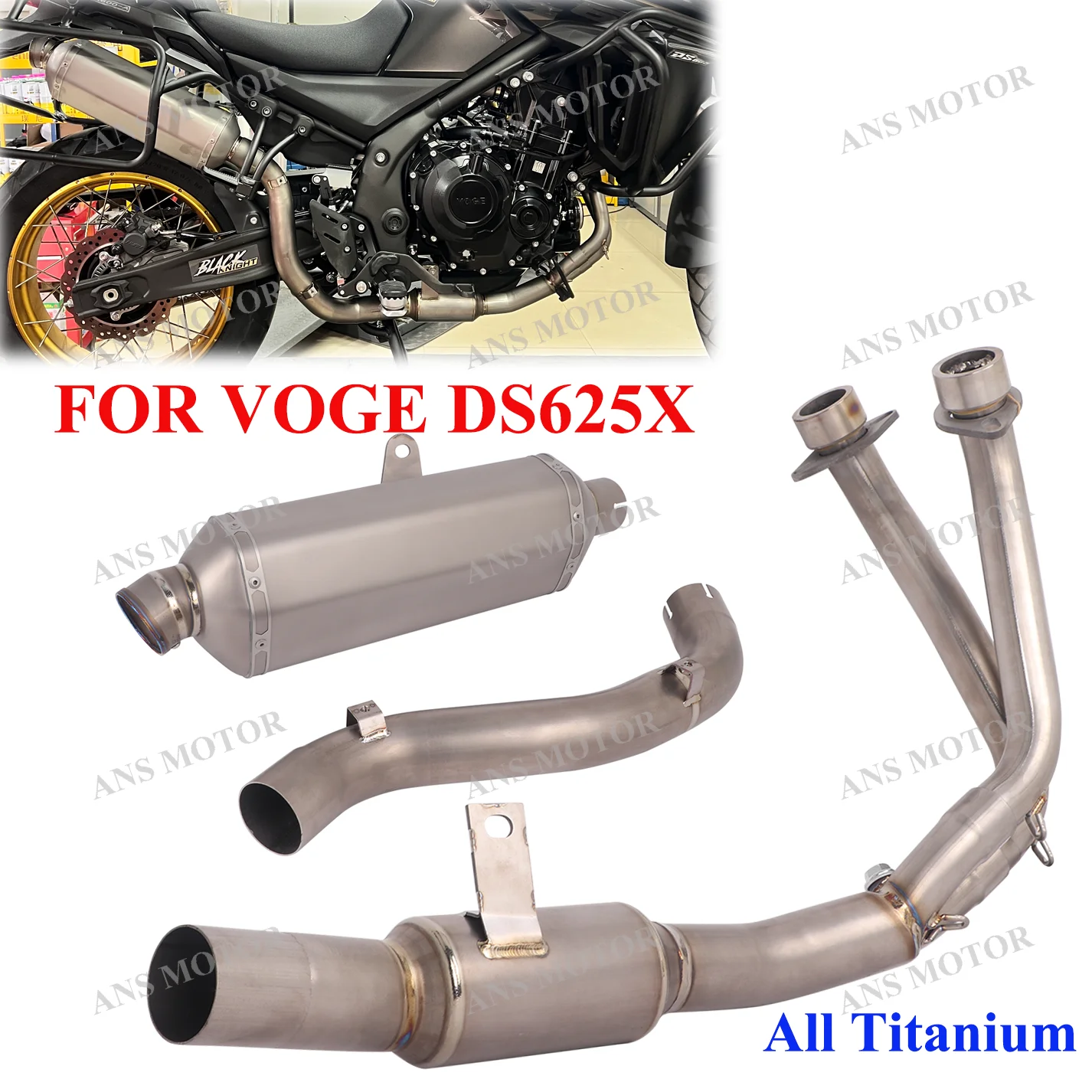 Titanium For VOGE DS625X ALL YEARS Motorcycle Exhaust Escape Full System Slip On DS625X Exhaust