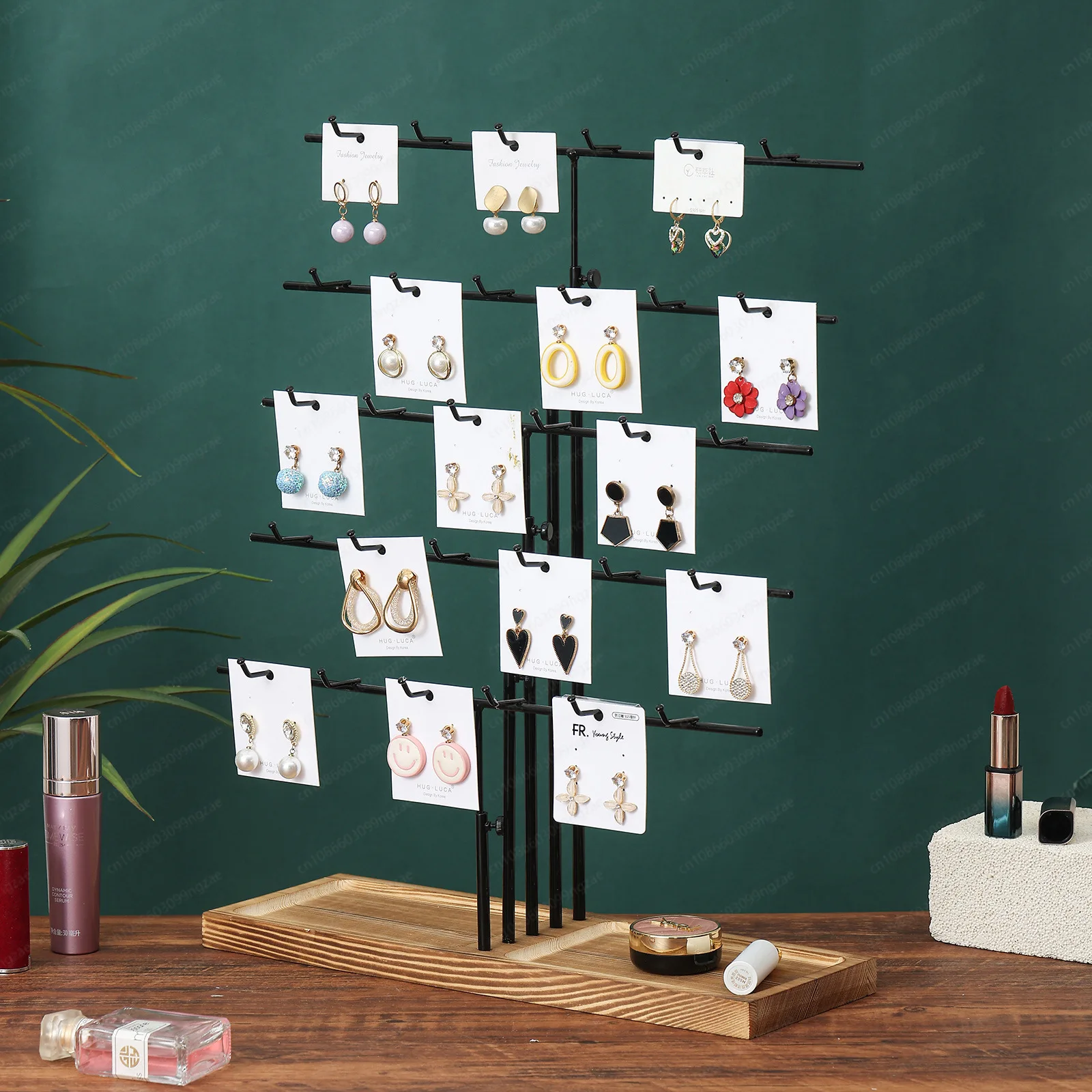 (excluding Jewelry) Hot-selling Liftable Jewelry Display Rack, Cardboard Hanger, Solid Wood Jewelry Rack, Storage