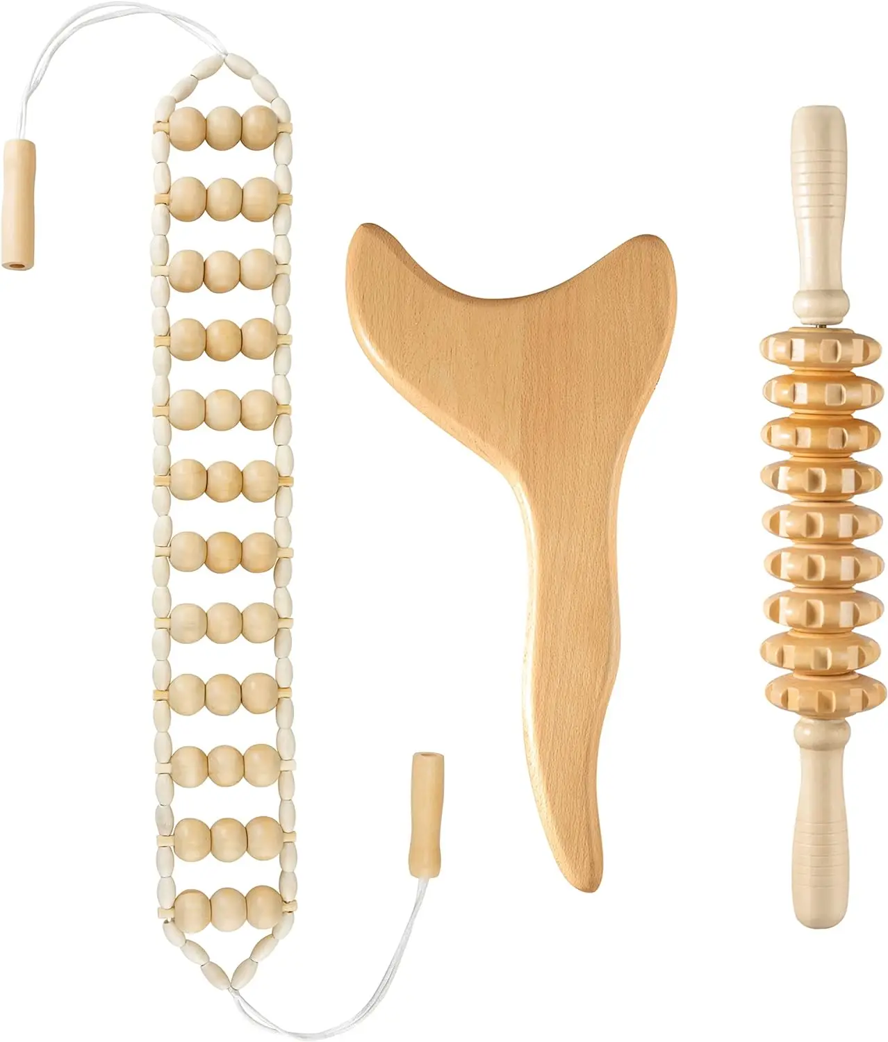 

3 Pack Wooden Therapy Massage Tools Anti Cellulite Massager Muscle Pain Relief Wooden Kit for Body Shaping & Sculpting