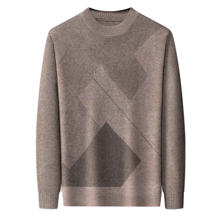 

Модный молодежный вязаный свитер с круглым вырезом и геометрическим узором, с длинными рукавами, из смесового полиэстера, подходит для прогулок.