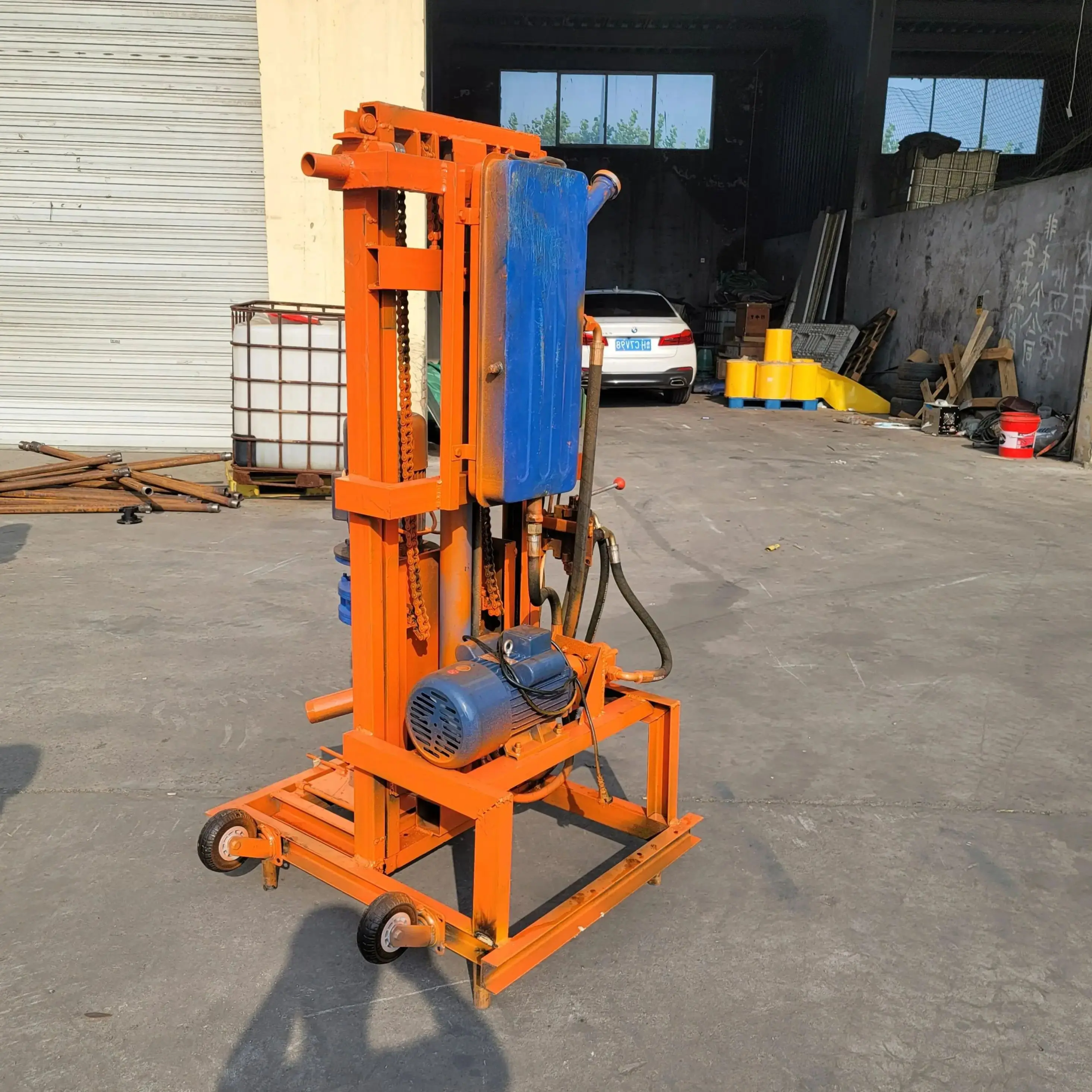 

Портативная гидравлическая электрическая буровая установка для скважин, легкая мини-ручная машина для бурения водяных скважин, 100 м, для домашнего использования