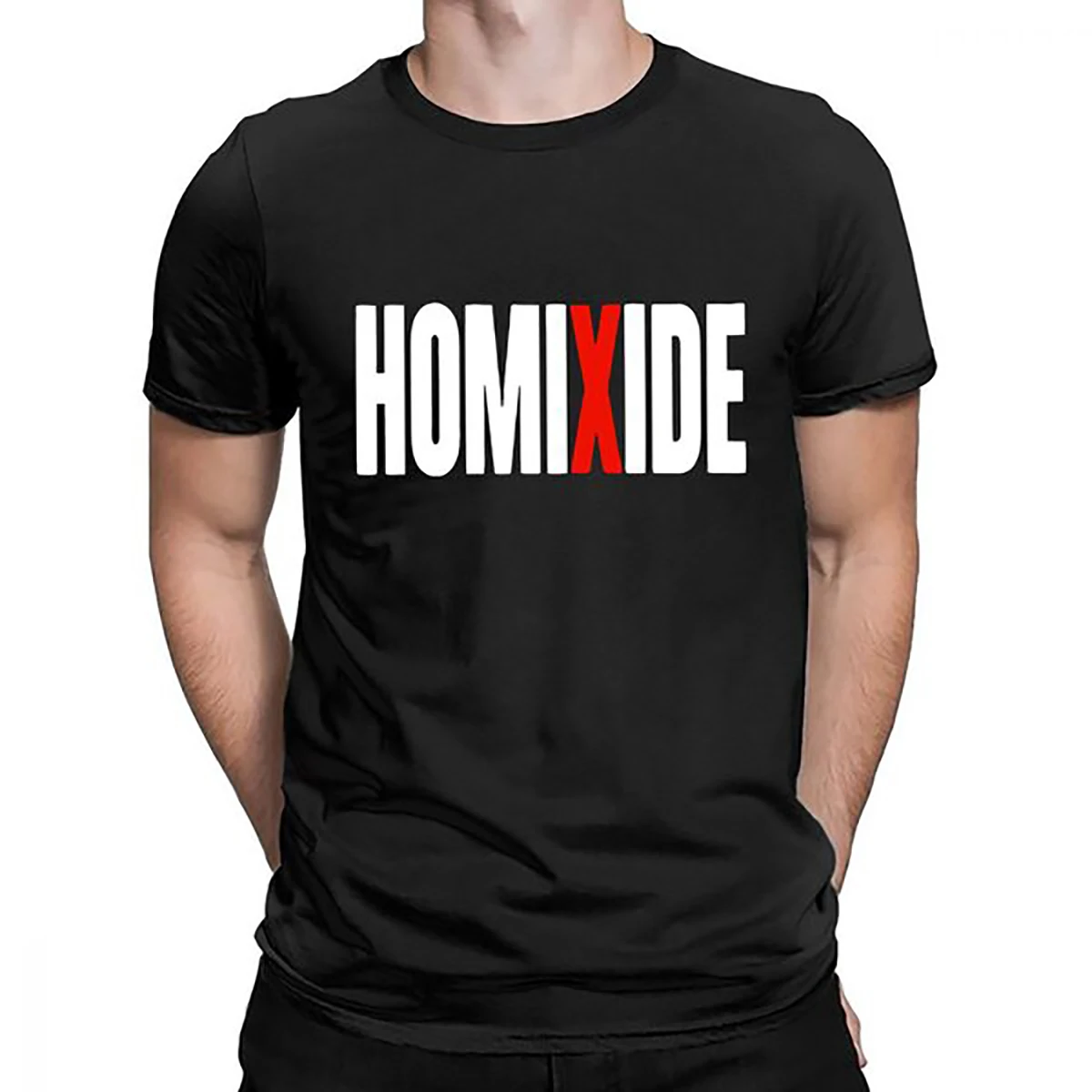 Men's Casual Short Sleeve T-shirts Rapper HOMIXIDE Graphic Print Tee Shirt Unisex Fashion top