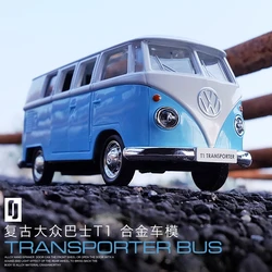 1:36 Volkswagen T1 Bus Miniature  Car VW Toys Alloy Diecasts Diecasts Scale Metal Collection Car Model Vehicles Kids Toy Car X23