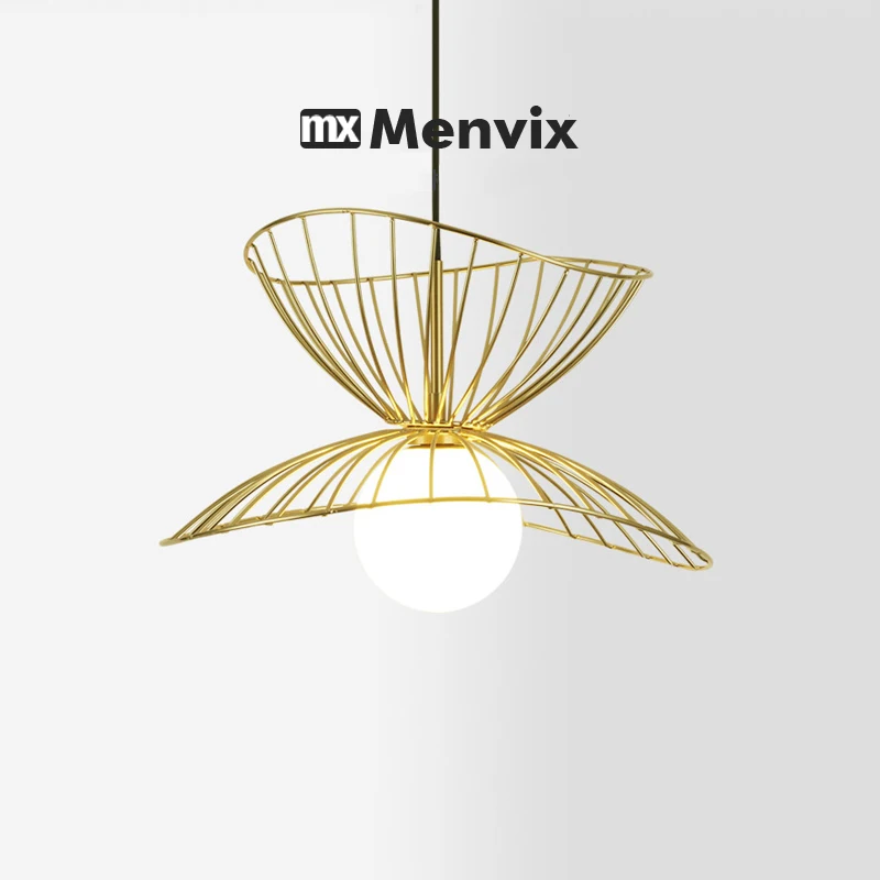 Nordic Minimalist Modern Restaurant Dining Room Straw Hat Chandelier Aisle Entrance Balcony Bedroom Pendant Light