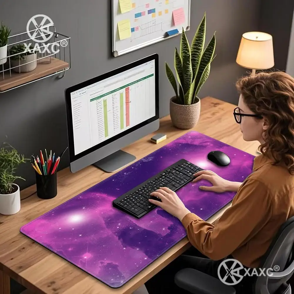 Purple Star Space XAXC Mouse Pad large keyboard mouse desk pad non-slip rubber gaming mouse pad laptop mouse carpet