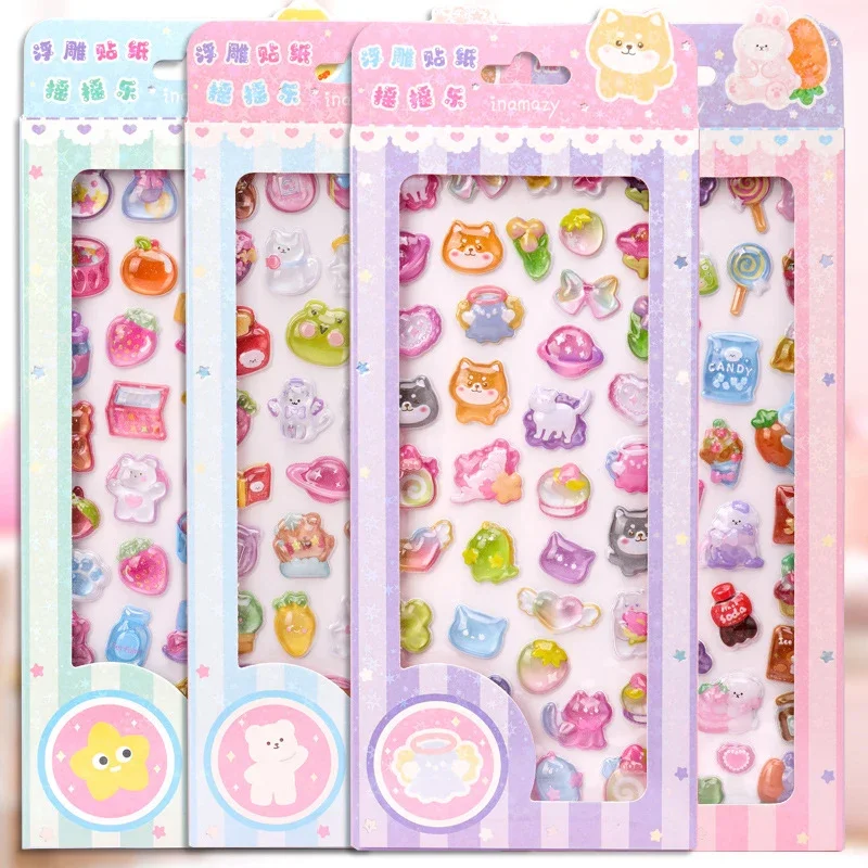 Kawaii 3D Relief Stickers Cute Cartoon Deco Stickers DIY Phone Luggage Motorcycle Laptop Suitcase Decal Sticker Phone Sticker - Image 5