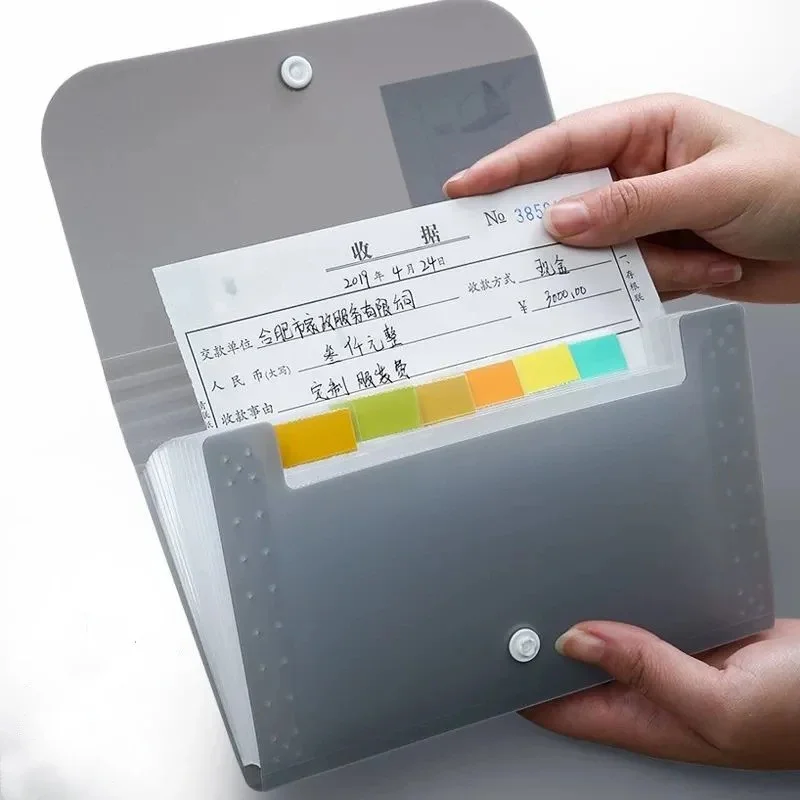 Small Accordion File Folder 13-Pocket Hand-held Expanding File Folder With Tabs PP Wallet Card Ticket Check Bill File Organizer