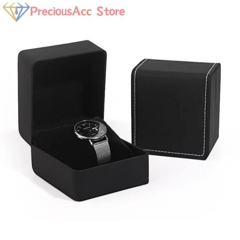 1/2/3Pcs PU Leather Watch Gift Box Square Display Case With Pillow Storage Organizer For Men