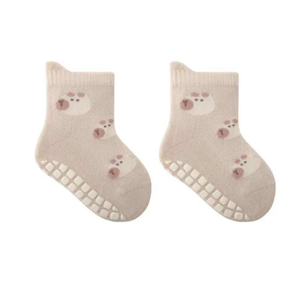 

5 Pairs Cute Cartoon Pattern Childrens Non-Slip Socks Breathable Comfortable Floor Socks Summer Mesh Socks Toddler Socks