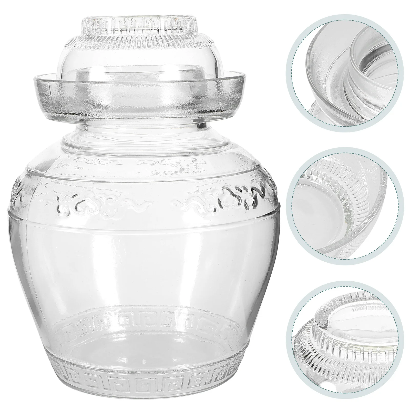 

Multi-Use Glass Pickling Jar Large Capacity Food Container Convenient Easy to Use for Jam Cereal Candy Glass Pickle Jar