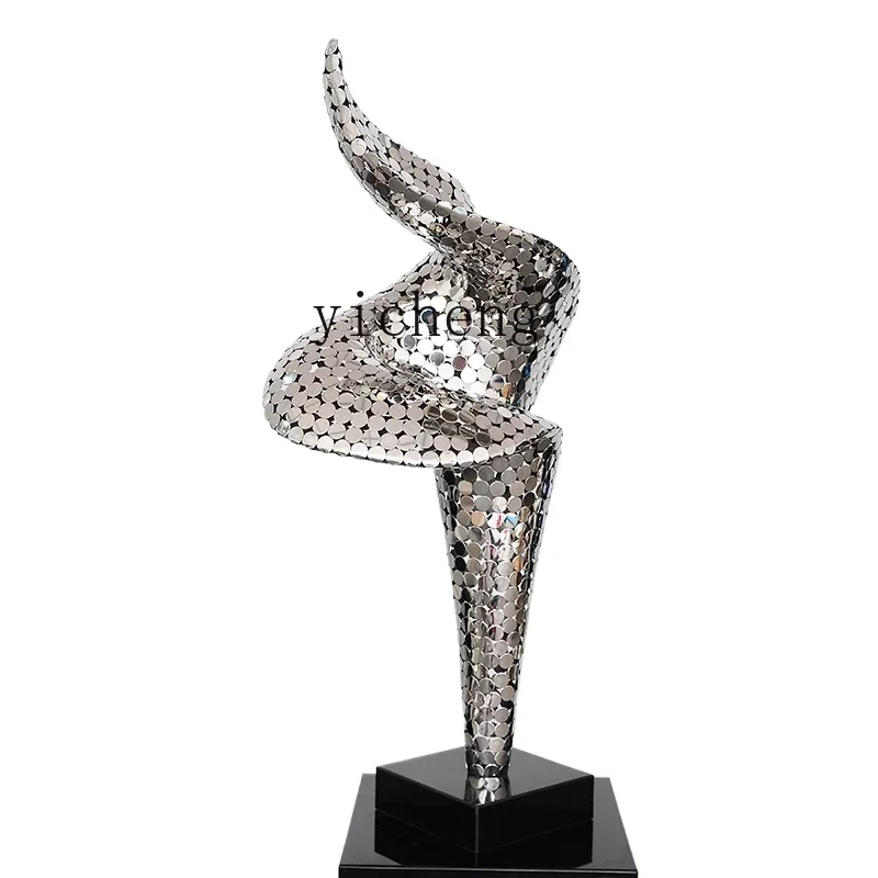 

stainless steel abstract disc ornament hotel clubhouse large floor entrance metal decoration