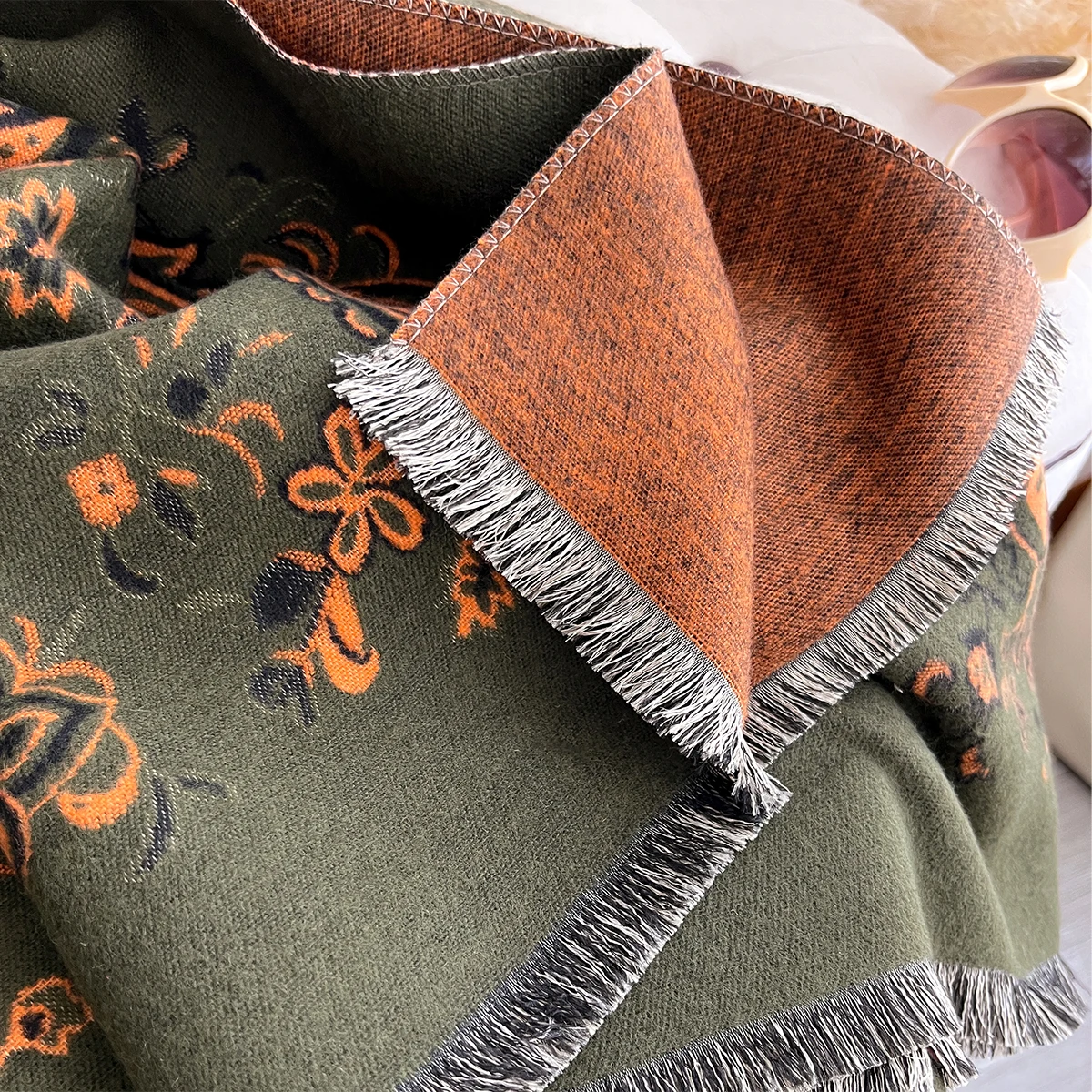 Neue Winter Eleganz Kaschmir Schal Frauen Paisley Zwei-Seitige Schal Weibliche Pashmina Luxus Marke Poncho Dicke Decke Warme Bufanda – Detail 23