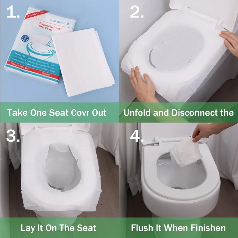 8-50PCS Disposable Toilet Seat Cover Travel Camping Hotel Bathroom Accessories Degradable Waterproof Soluble Water Toilet Mats