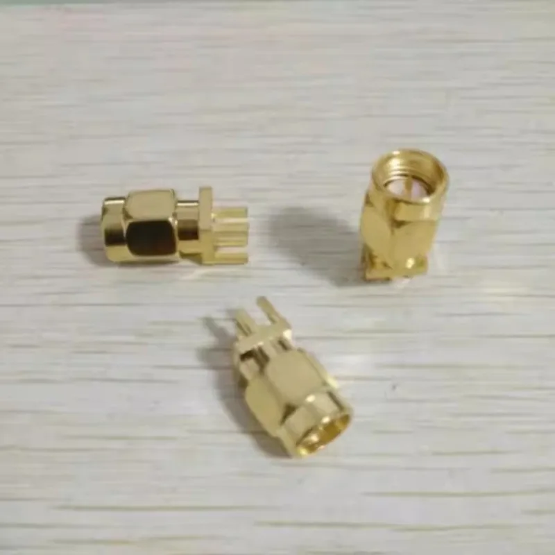 RF connector with high-quality gold-plated SMA inner screw and inner pin angle of 1.6mm, connected to PCB 50pcs