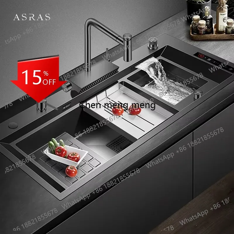 A139 Large Size Smart Purifying Kitchen Sink Handmade Step Sink Smart Purifying Kitchen Island Sinks