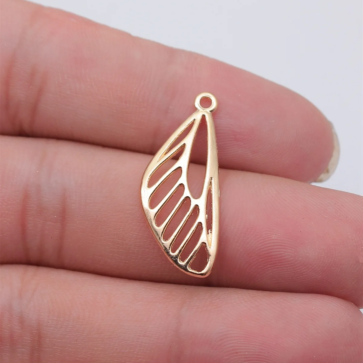 40pcs 29x12mm(1.14x0.47inch) 2 Colors Antique Silver Color KC Gold Color Hollow Butterfly Wings Charms Pendants
