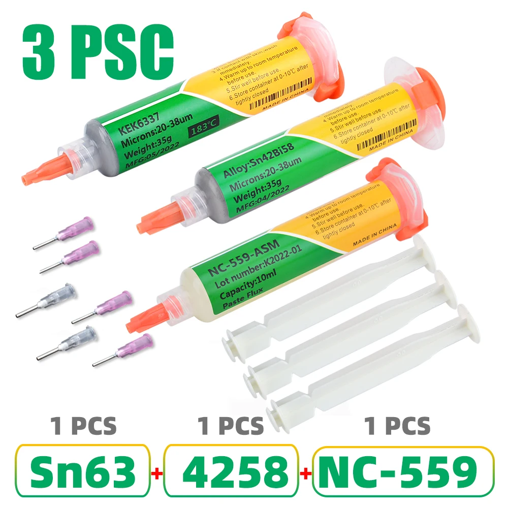 Solder Paste Combination Three-piece Low Temperature Medium Temperature Solder Flux Set Is More Favorable SMD Welding Electronic